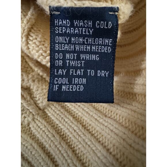 Polo Ralph Lauren Yellow Cable Knit Sweater Vest Old Money Preppy Timeless XL - Picture 9 of 10